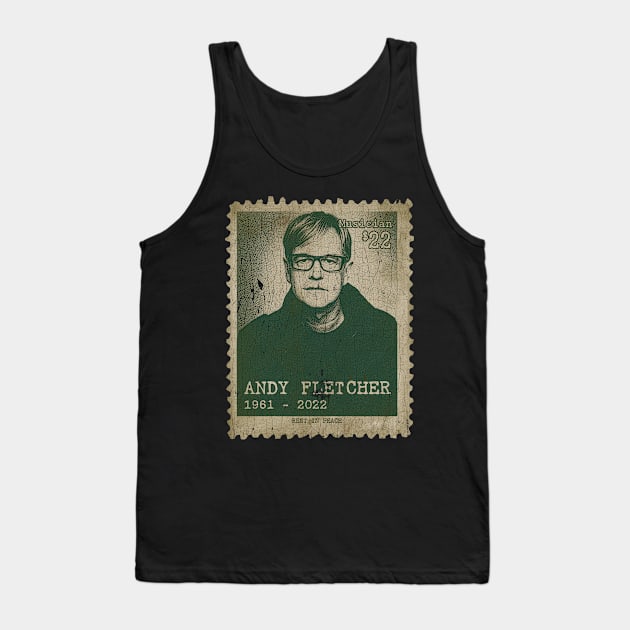 Engraved Vintage Style - Andy Fletcher Tank Top by Chillashop Artstudio